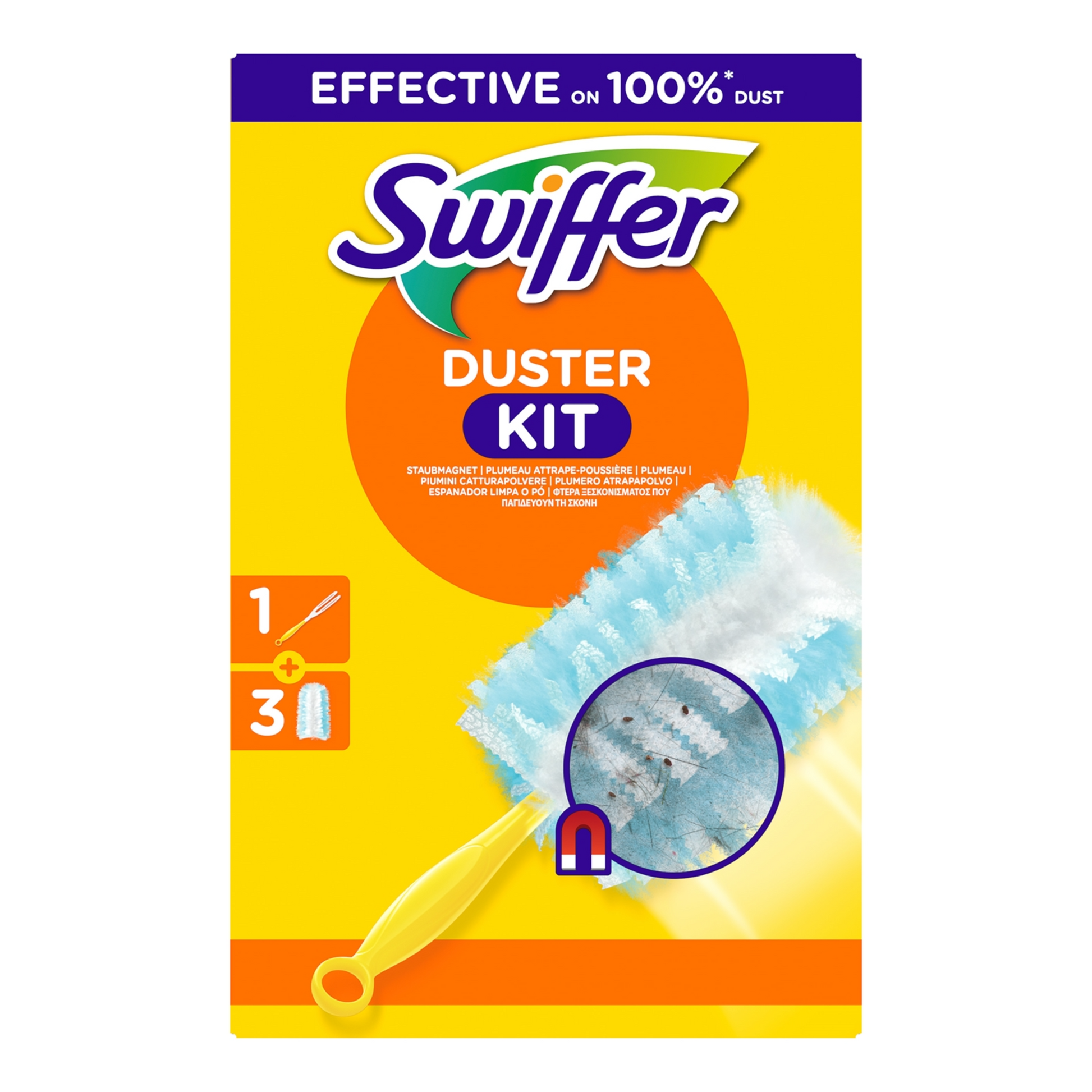 Kit de démarrage plumeau Swiffer + 3 lingettes (5 pièces)