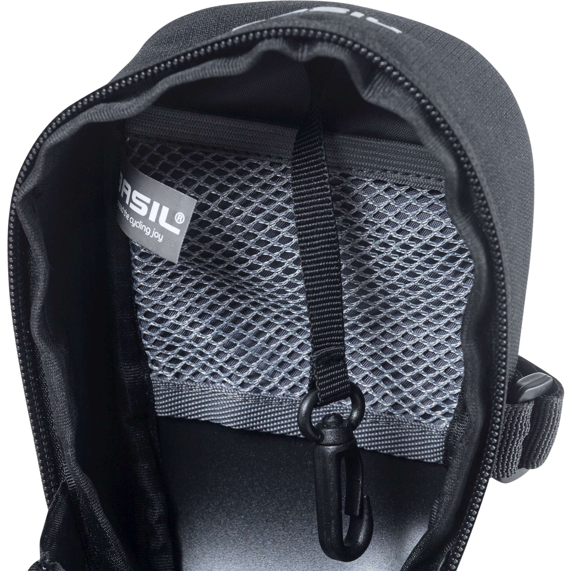 Basil Mada Saddlebag - Compact, noir, 1L, Velcro, accessoire vélo