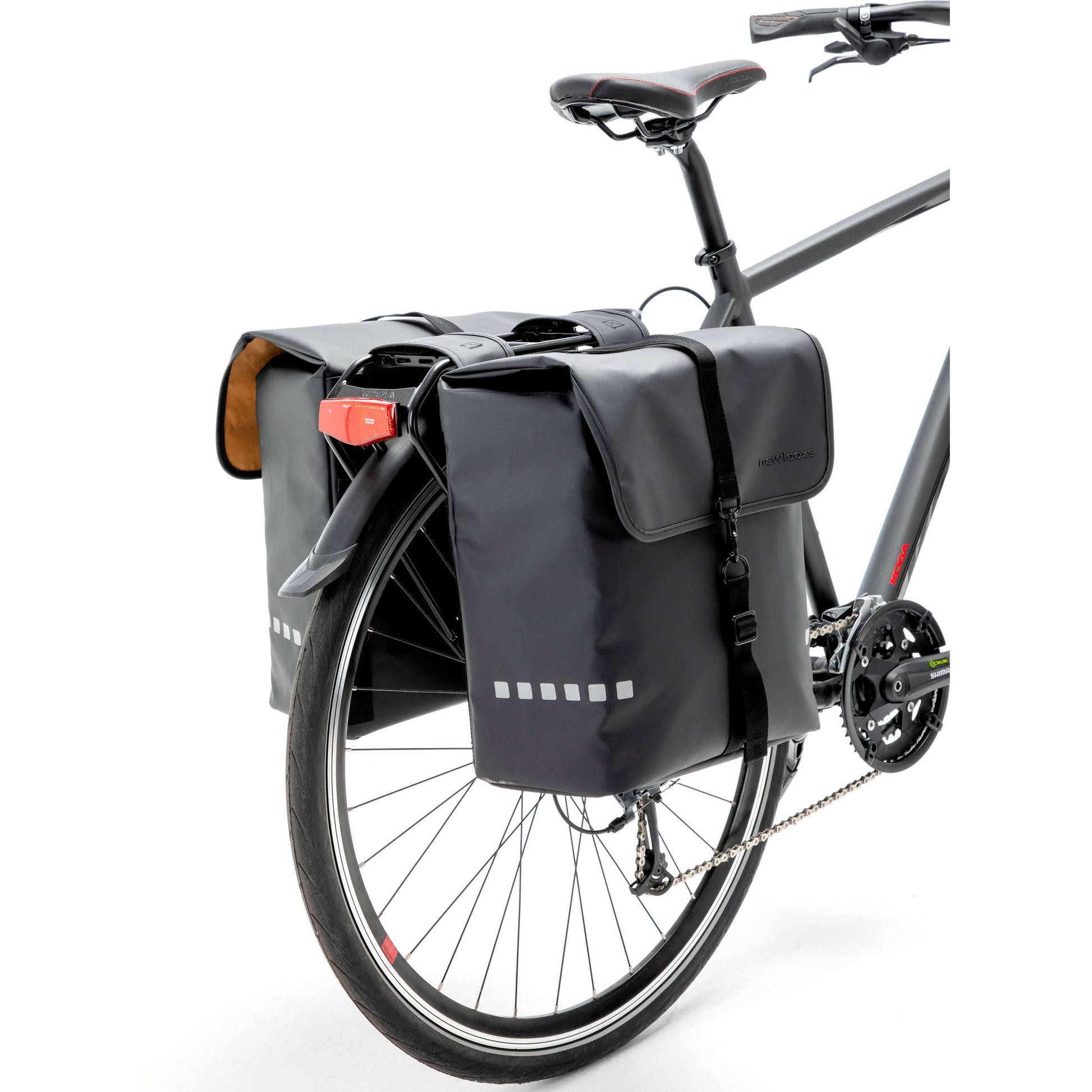 Nouveau Looxs Pannier Bag Odense - Double, Black, Water-repellent, Reflection, Convient aux vélos électriques