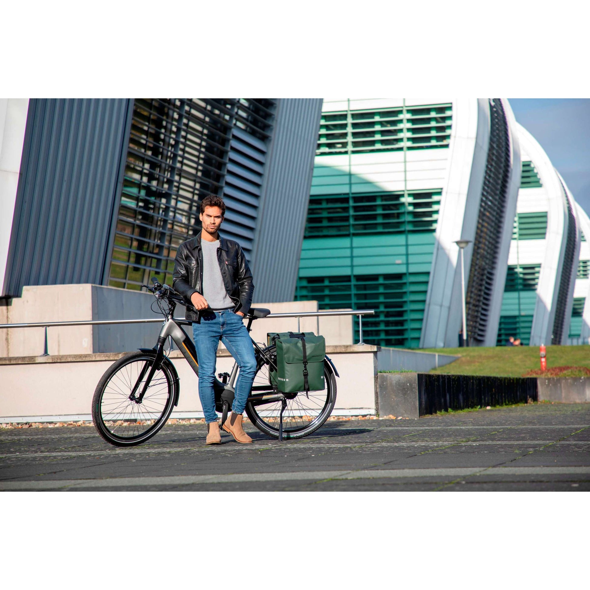 Sacoche à vélo Odense - Sacoche arrière double robuste et spacieuse pour vélos électriques - Vert