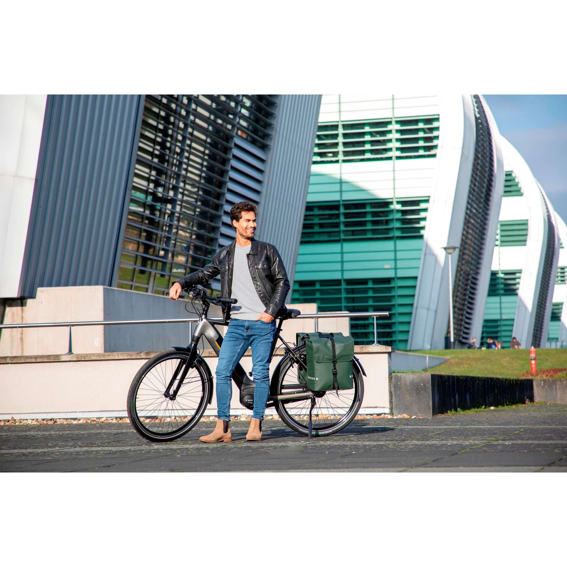 Sacoche à vélo Odense - Sacoche arrière double robuste et spacieuse pour vélos électriques - Vert