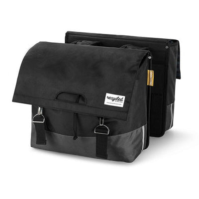Sac à vélo double à l'épreuve urbaine 55L Green noir - RPET recyclé
