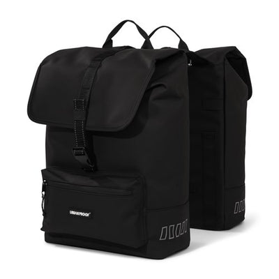 Sac à vélo à double vélo à l'épreuve urbaine à l'épreuve urbaine 38 litres noirs