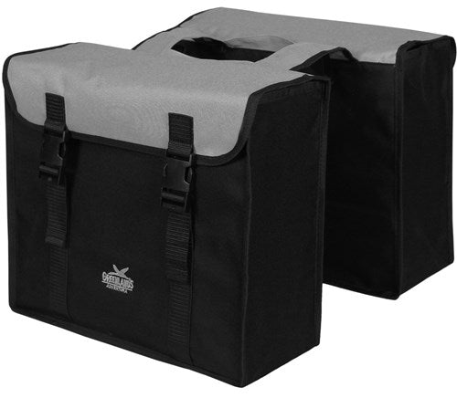 Greenlands Double bag, noir-gris. taille 38x34x13cm. capacité totale 35L