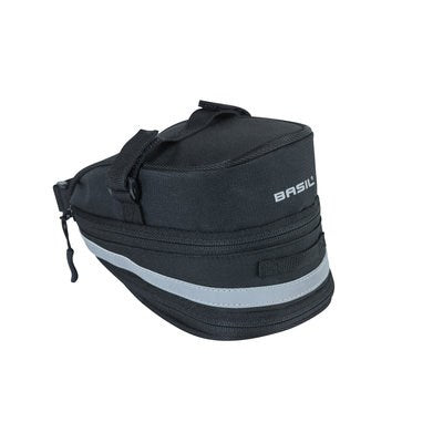Basil Mada Saddlebag - Compact, noir, 1L, Velcro, accessoire vélo