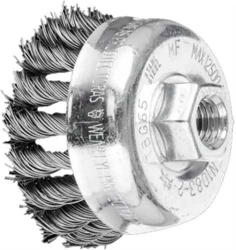Pferd brosse coupelle acier inoxydable 65mm m14 0,35 pos