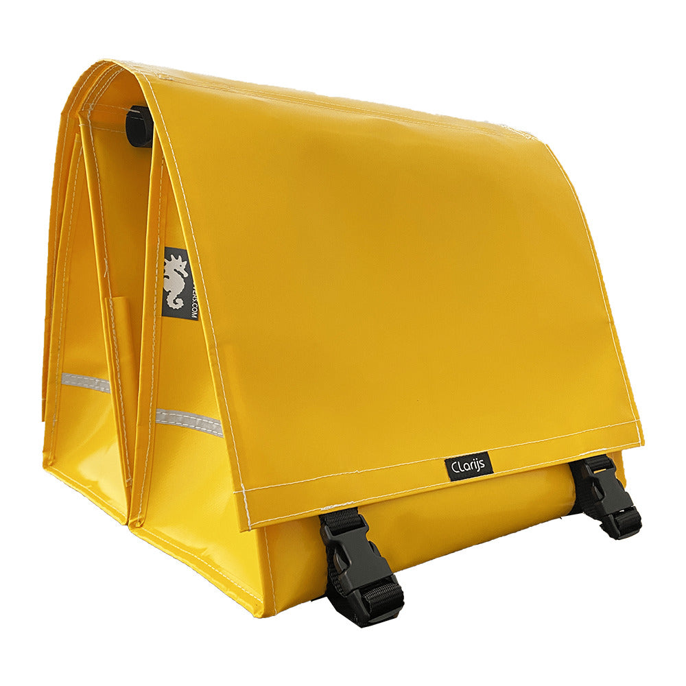 Sacoche de vélo Clarijs double XL PVC 46L avec découpe jaune