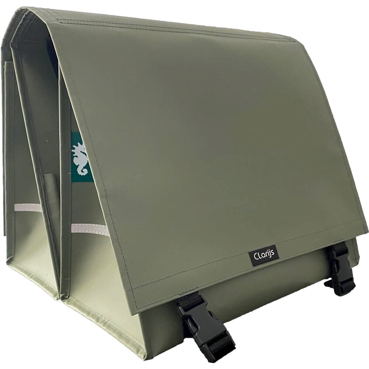 Sacoche de vélo Clarijs double l PVC 40l avec évidement olive mat