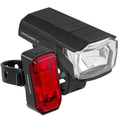 Trelock kit d'éclairage lighthammer 80 80lux usb