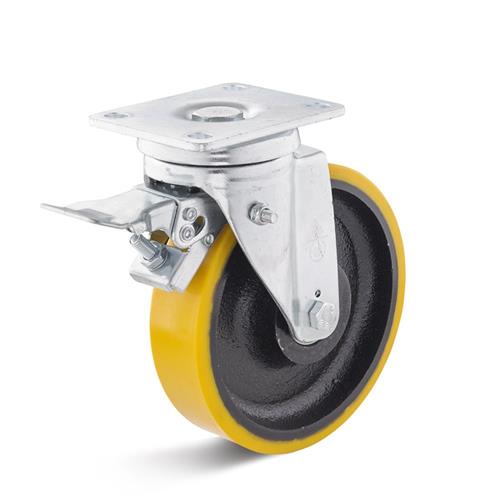 Roulette pivotante Torwegge + frein robuste 150x50mm