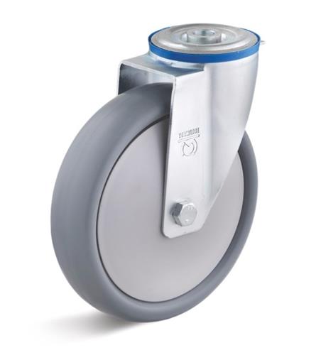 Roulette pivotante Torwegge thermoplastique ø80 fixation par boulon en plastique