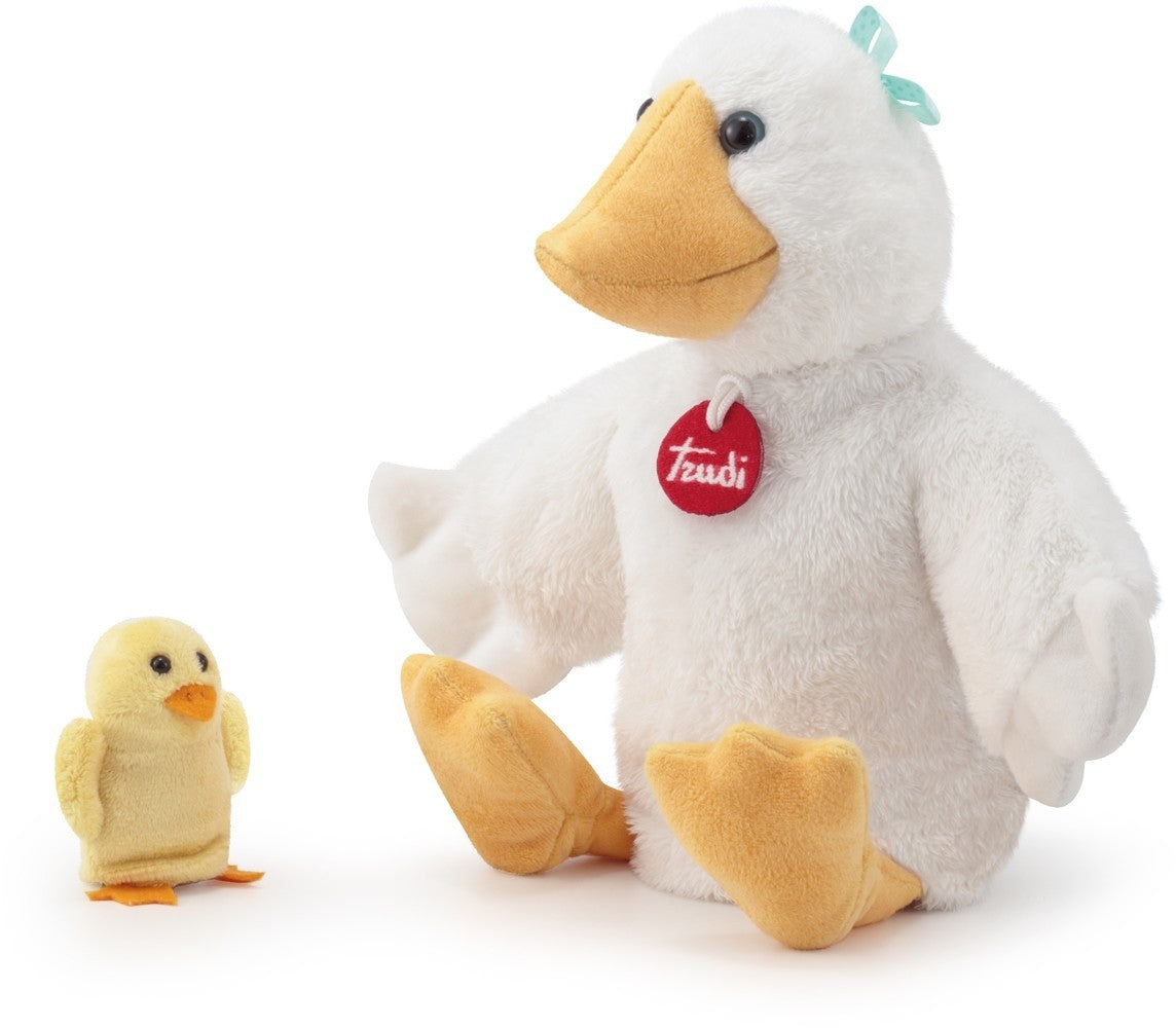 Oie de marionnette à main avec bébé 33 cm