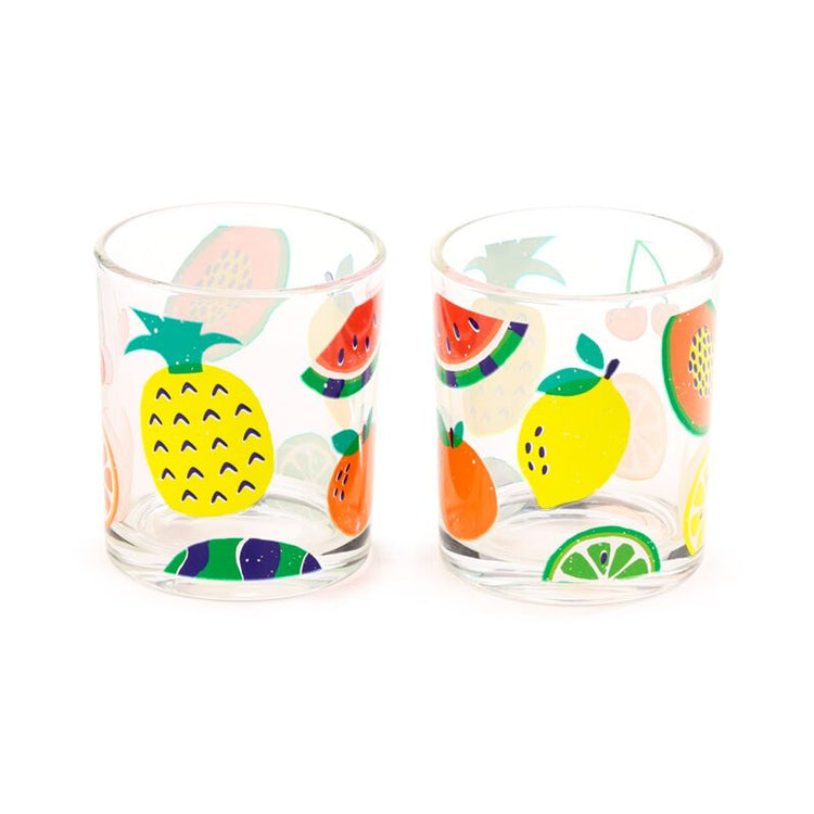 Ensemble de fruits d'été 2 verres de verres à boire 350 ml