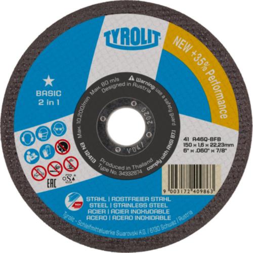 Tyrolit dss 125x2,5mm a30q-bf acier de base acier inoxydable | 25 pièces