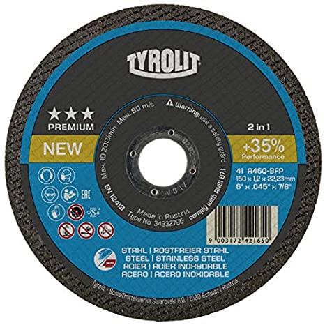 Tyrolit dss 150x1,6mm a46q-bfp acier inoxydable premium | 25 pièces
