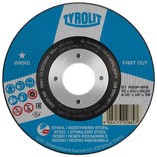 Tyrolit abs 230x6,0mm a30p-bfb basic st acier inoxydable coupe rapide | 10 pièces