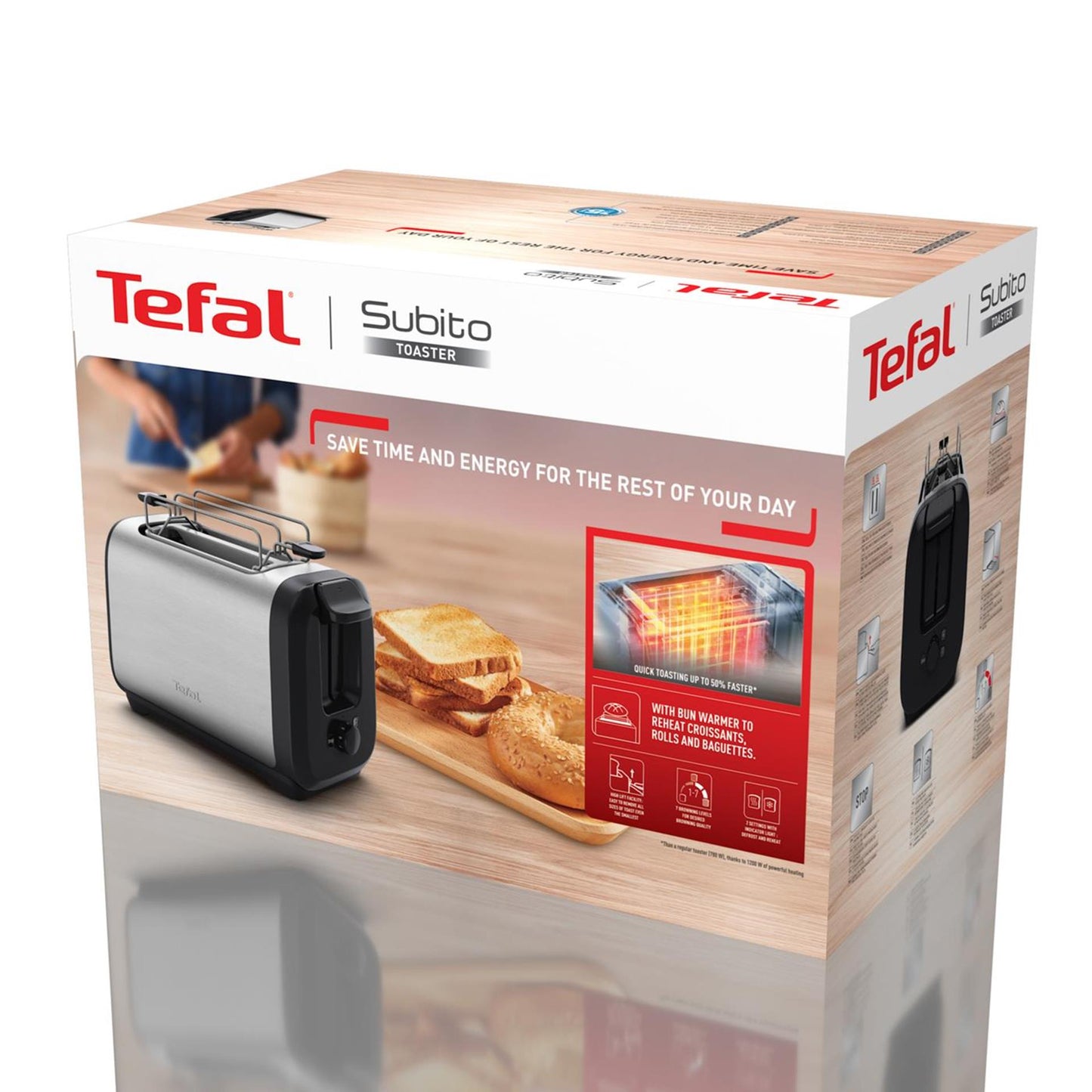 Grille-pain Tefal subito inox 1300w