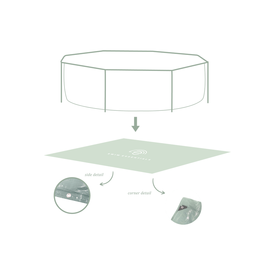 Essence | Piscine verte terre à voile verte vers 300 cm