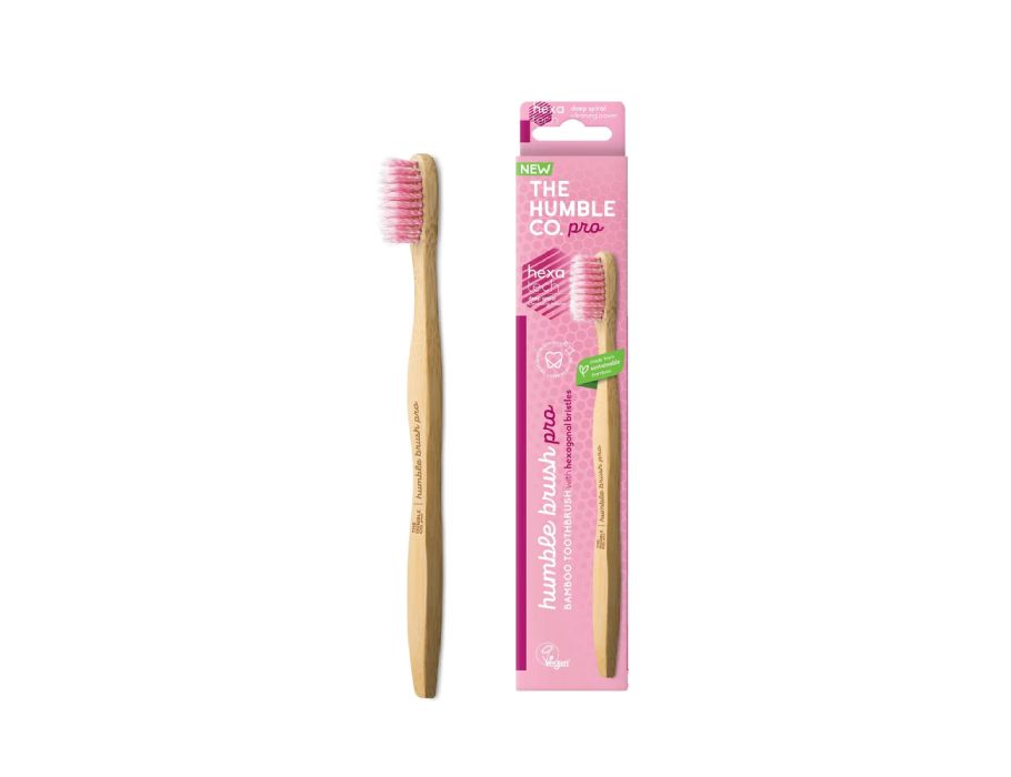 The Humble Co. Brosse à dents bambou pro hexatech spiral purple doux