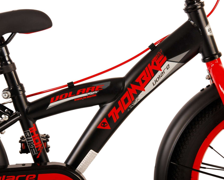 Volare Thombike Children's Bike - Boys - 16 pouces - Black Red - deux freins à main
