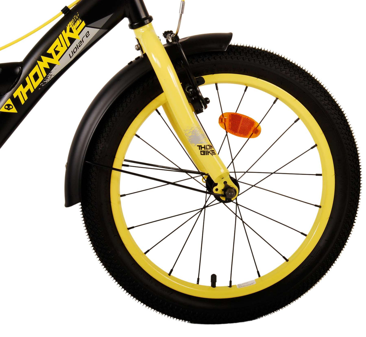 Volare Thombike Children's Bicycle - Boys - 18 pouces - Black Yellow - deux freins à main