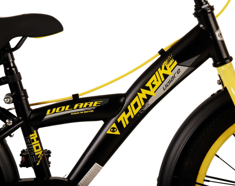 Volare Thombike Children's Bicycle - Boys - 18 pouces - Black Yellow - deux freins à main