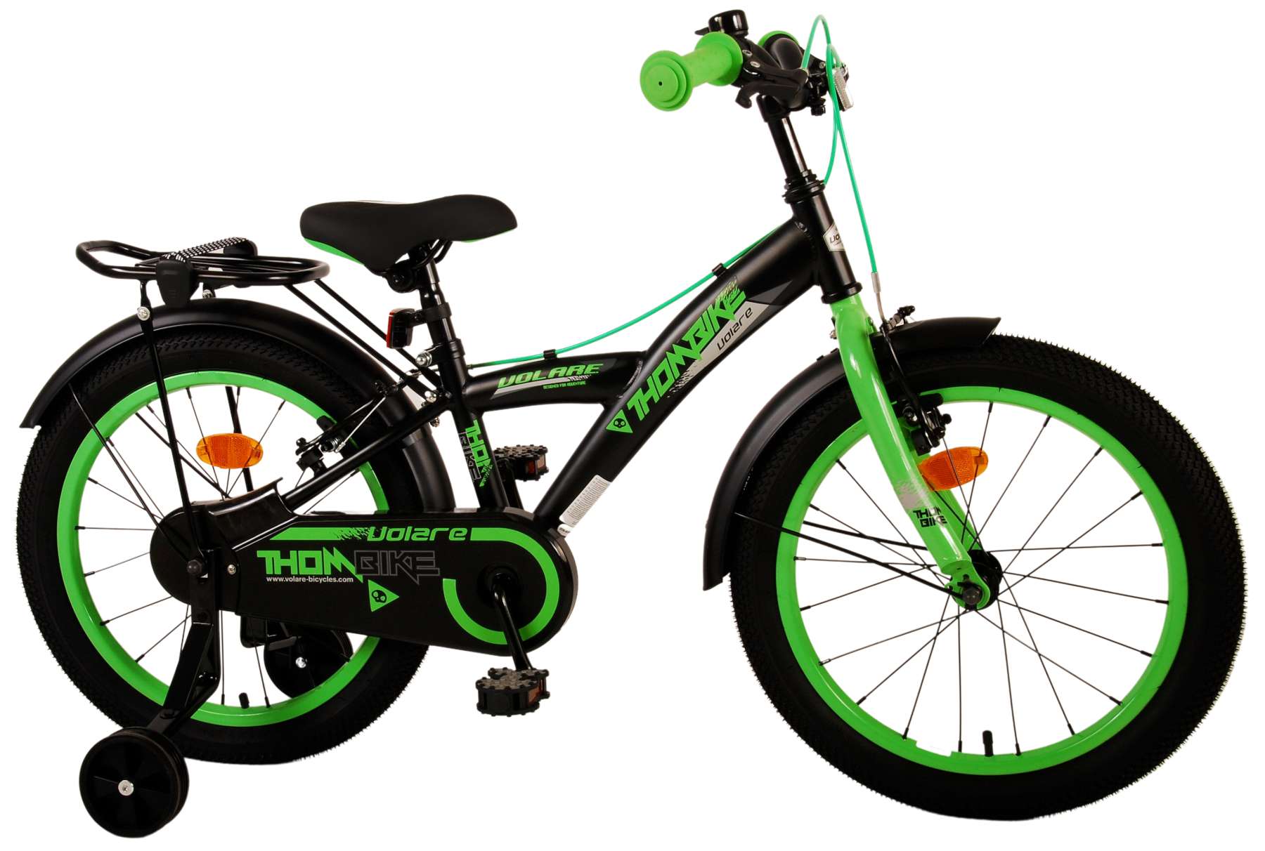 Volare Thombike Children's Bike Boys 18 pouces Black Green Two Hand freins