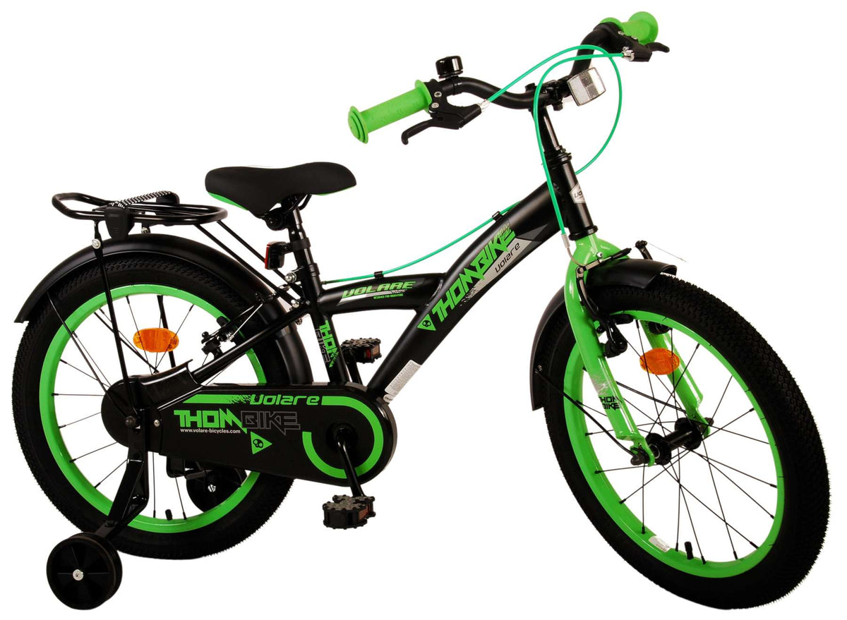 Volare Thombike Children's Bike Boys 18 pouces Black Green Two Hand freins