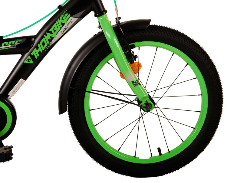 Volare Thombike Children's Bike Boys 18 pouces Black Green Two Hand freins