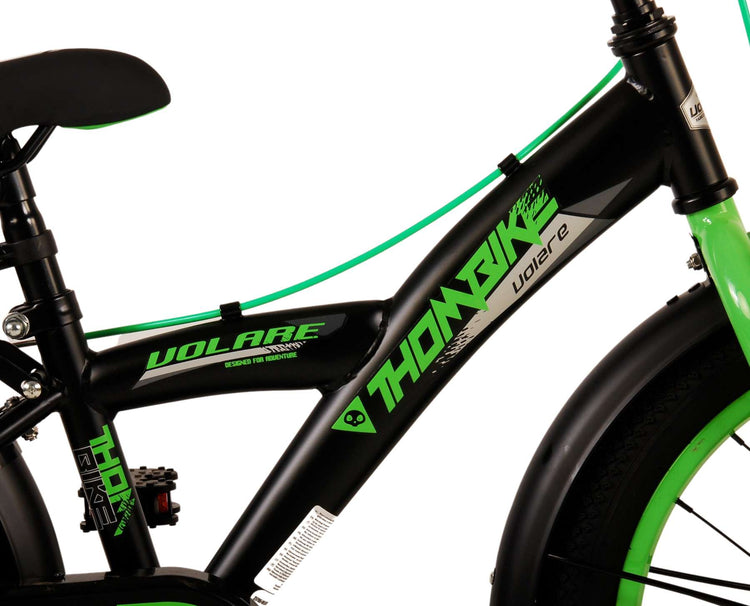 Volare Thombike Children's Bike Boys 18 pouces Black Green Two Hand freins