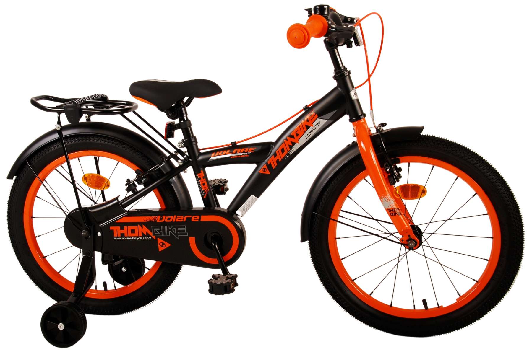 Volare Thombike Children's Bicycle - Boys - 18 pouces - Black Orange - deux freins à main