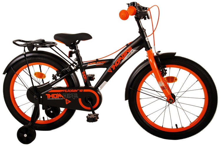 Volare Thombike Children's Bicycle - Boys - 18 pouces - Black Orange - deux freins à main