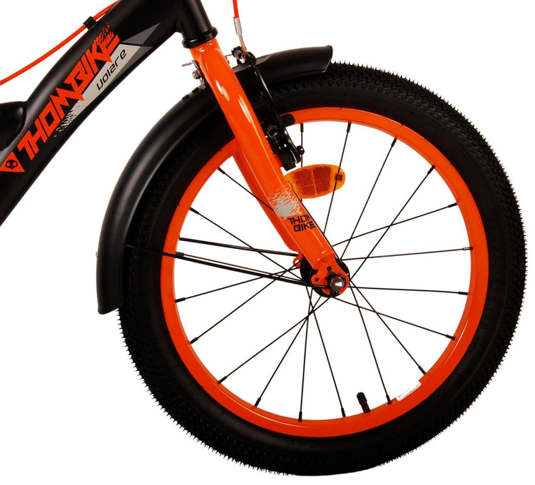 Volare Thombike Children's Bicycle - Boys - 18 pouces - Black Orange - deux freins à main