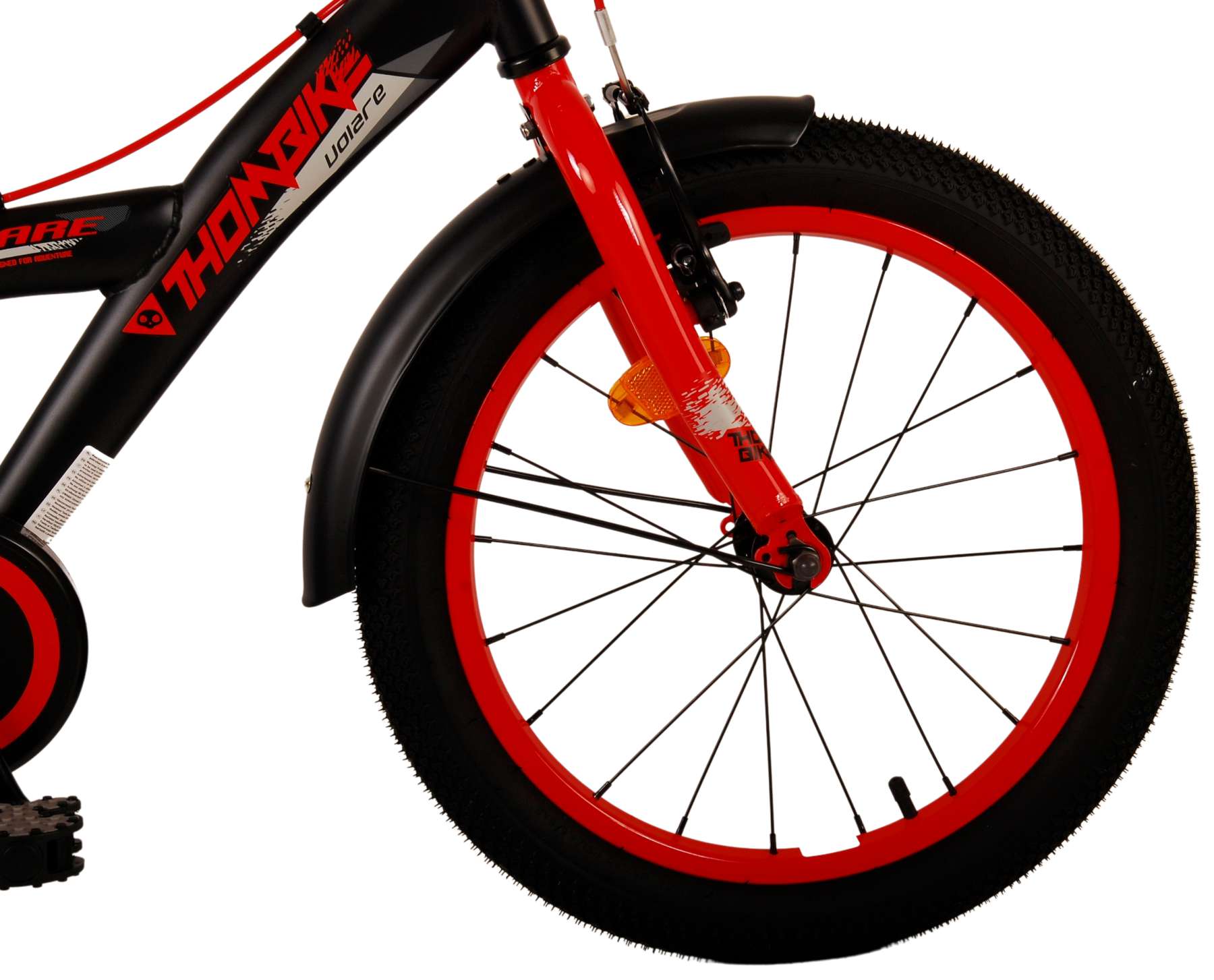 Volare Thombike Children's Bike Boys 18 pouces Black Red Two Hand freins
