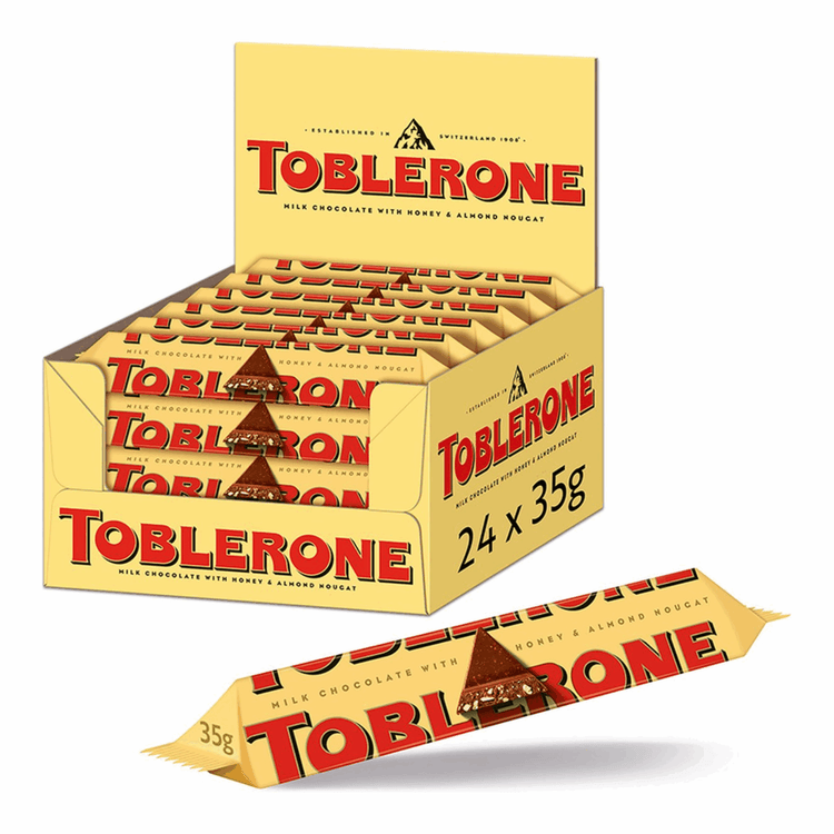 Toblerone chocolat au lait jaune (24x 35gr)