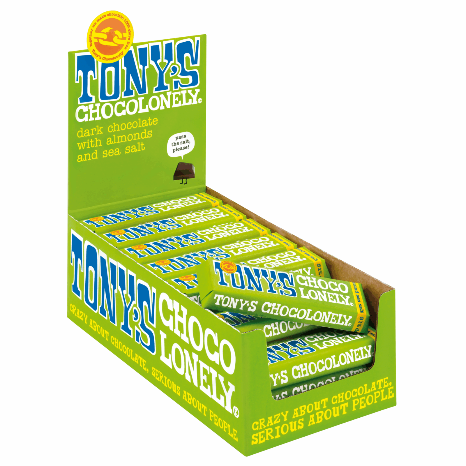Sel de mer aux amandes et au chocolat noir Chocolonely de Tony's (35x 47gr)