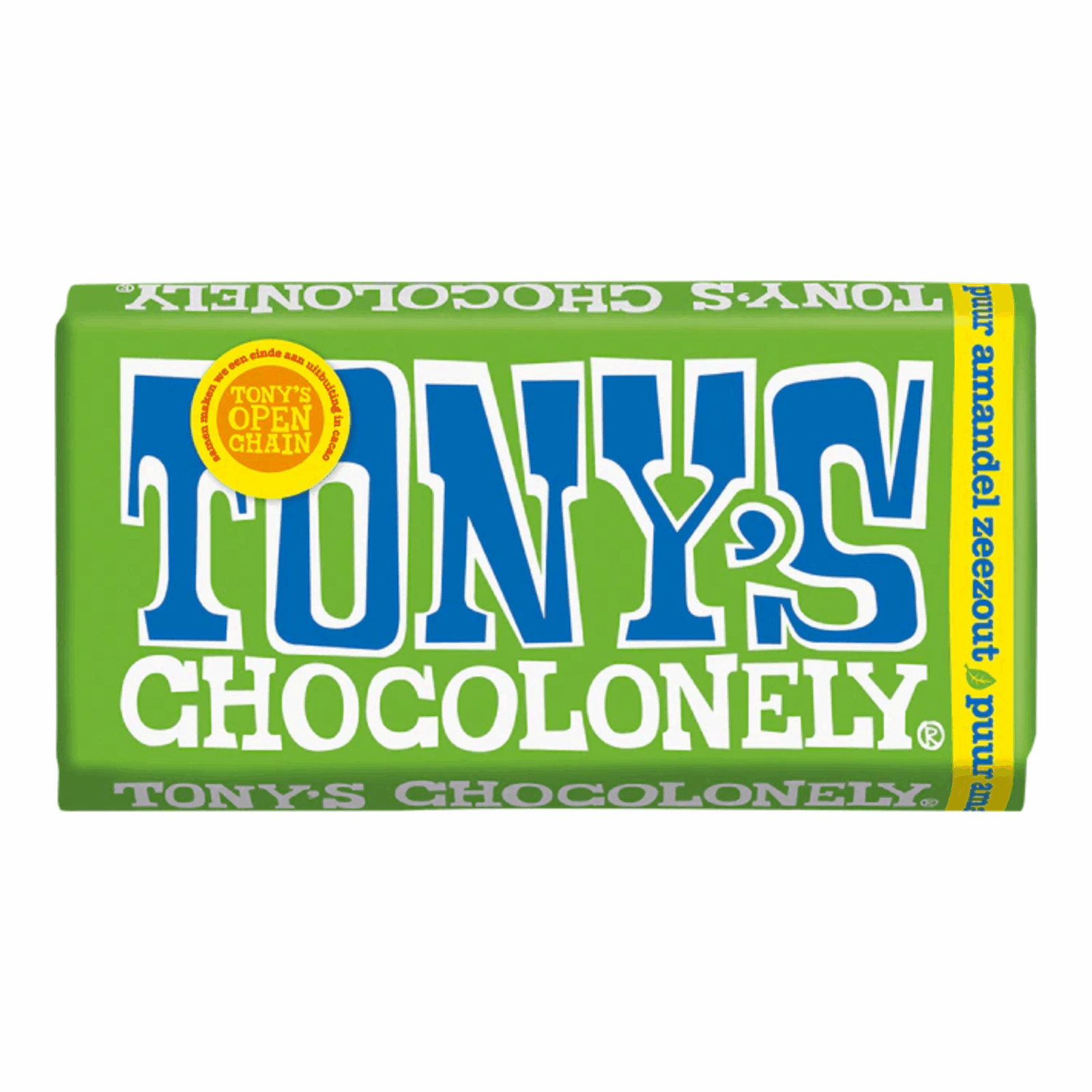 Tony's Chocolonely barre de chocolat noir amande sel de mer (15x 180gr)