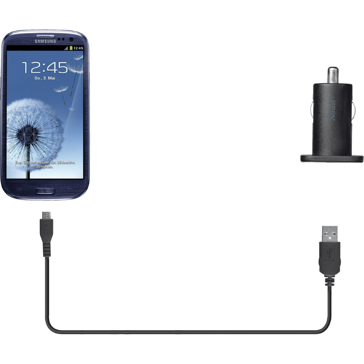 Trust 5W Car Charger avec câble micro-USB
