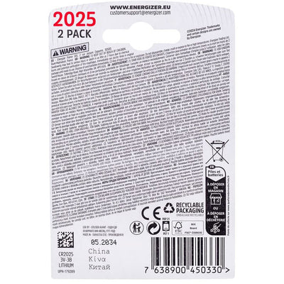 Enerdis pile électrificateur lithium 3v cr2025 blister (2pcs)