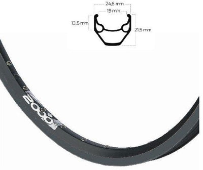 Ryde Rim 28 pouces 622 ZAC2000 Black entier 36