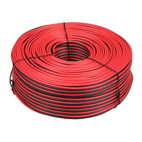 Câble haut-parleur rouge noir 2x0,75qmm (rouleau=100m) p.p mtr | Pièces de 100 mètres