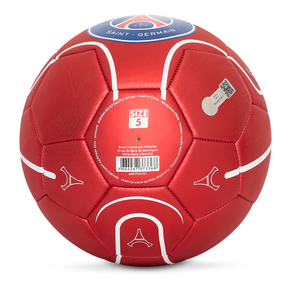 Ballon de football Paris Saint-Germain rouge métallisé taille 5 (p24191)