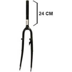 Fourche avant hybride 28 avec tube de fourche 1 1 8 - came de frein V-brake et crochet dynamo - noir