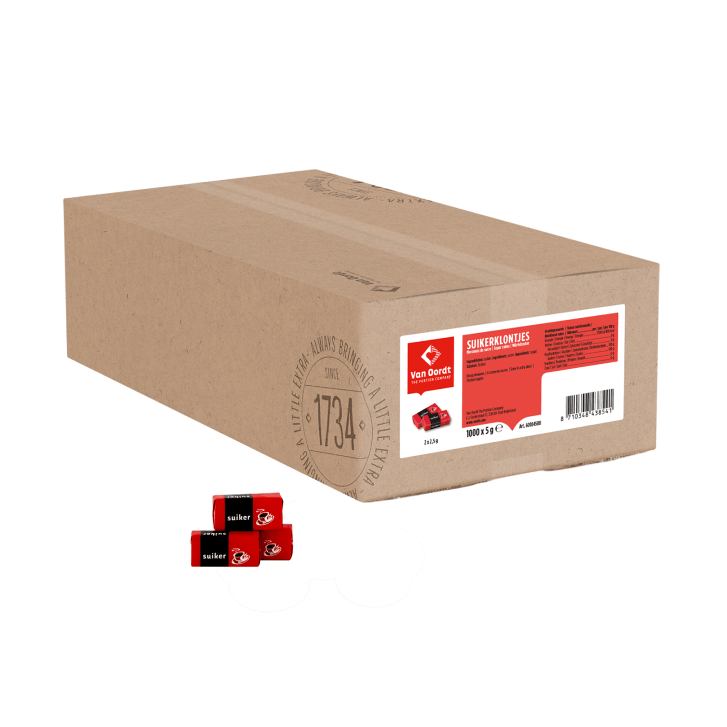 Morceaux de sucre Van oordt emballés (1000x 2gr)