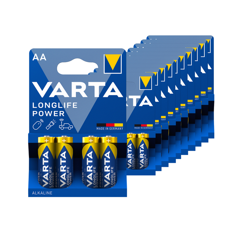 Piles alcalines Varta AA longue durée (20x 4 pièces)