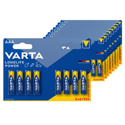 Varta puissance longue durée aaa 4 + 4 (20 pièces)