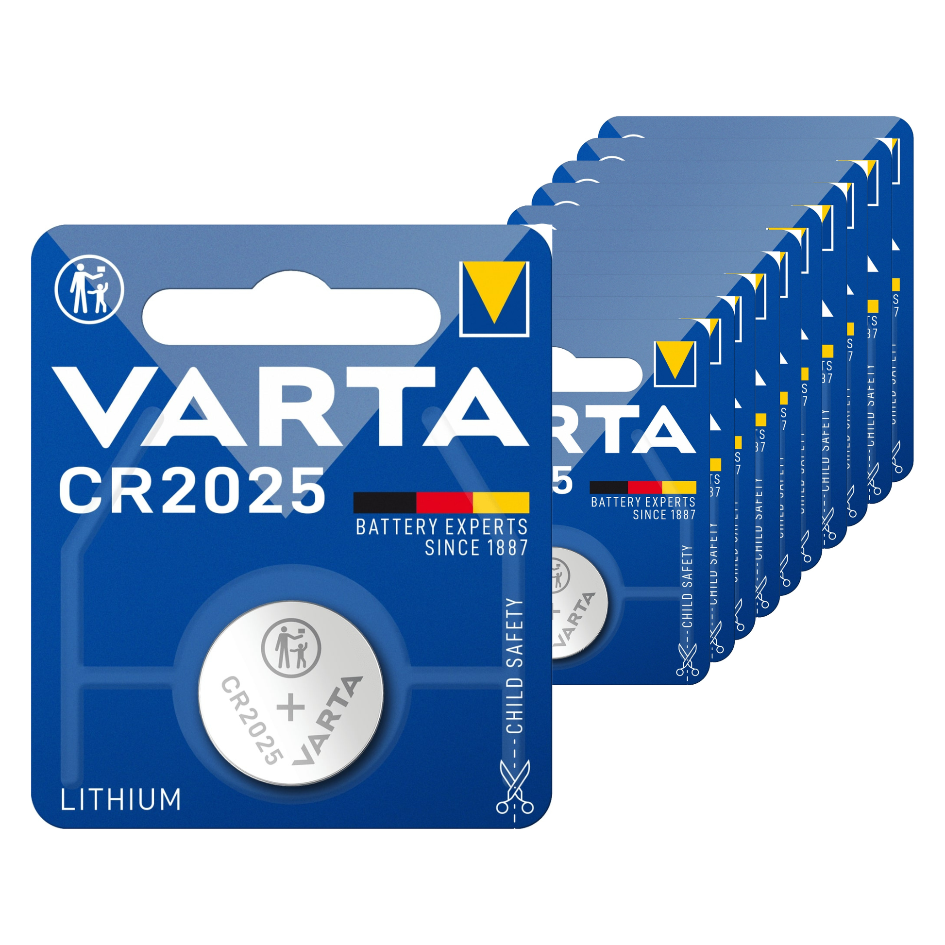 Pile bouton au lithium Varta cr2025 (10 pièces)
