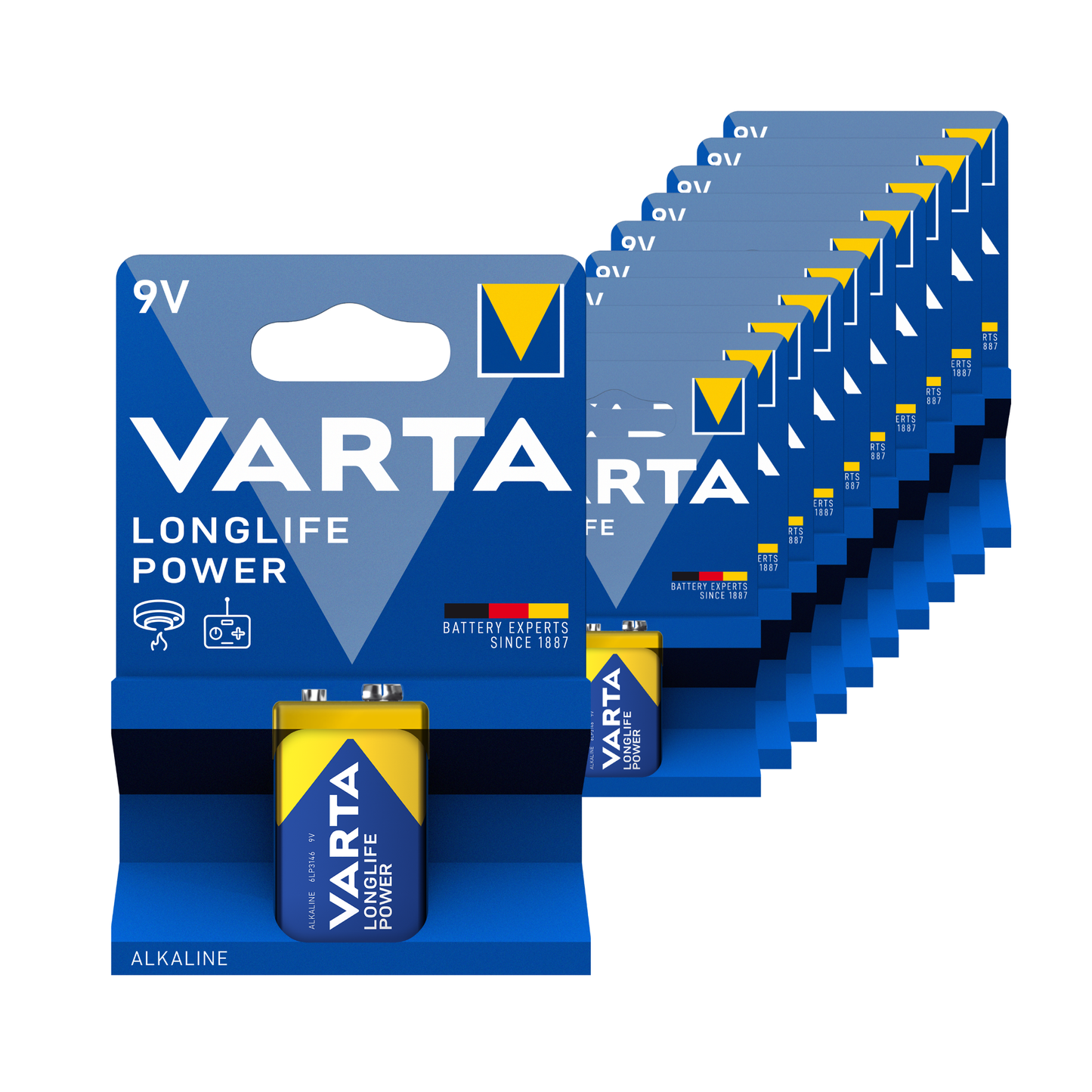 Varta bloc d'alimentation longue durée e 6lr61 9v (10 pièces)