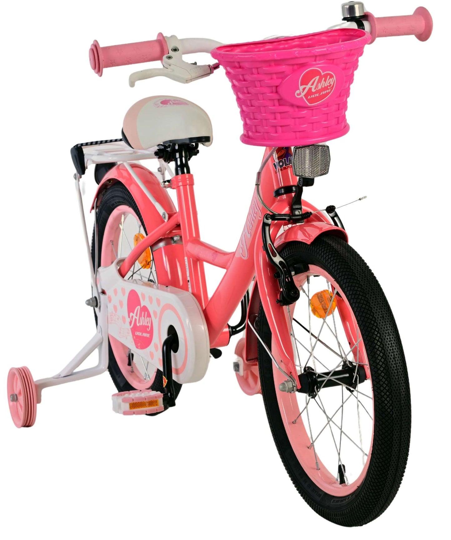 Vélo enfant Volare Ashley - filles - 16 pouces - rose rouge