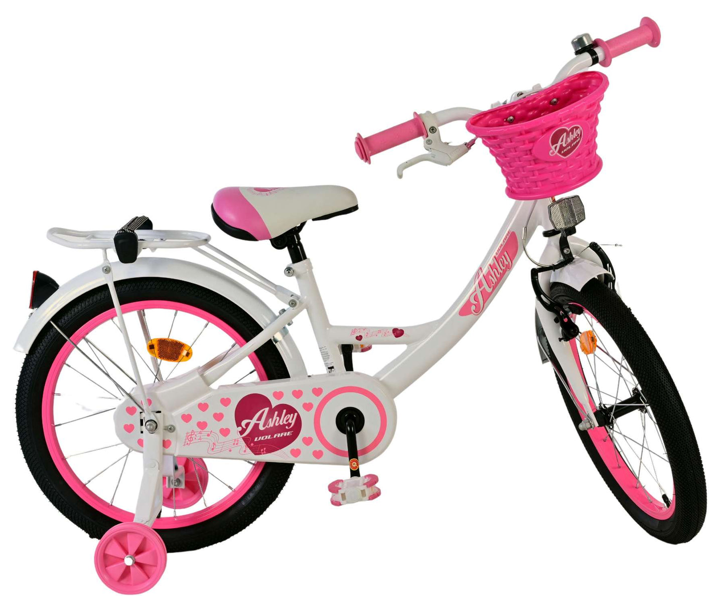 Vélo enfant Volare Ashley - filles - 18 pouces - blanc
